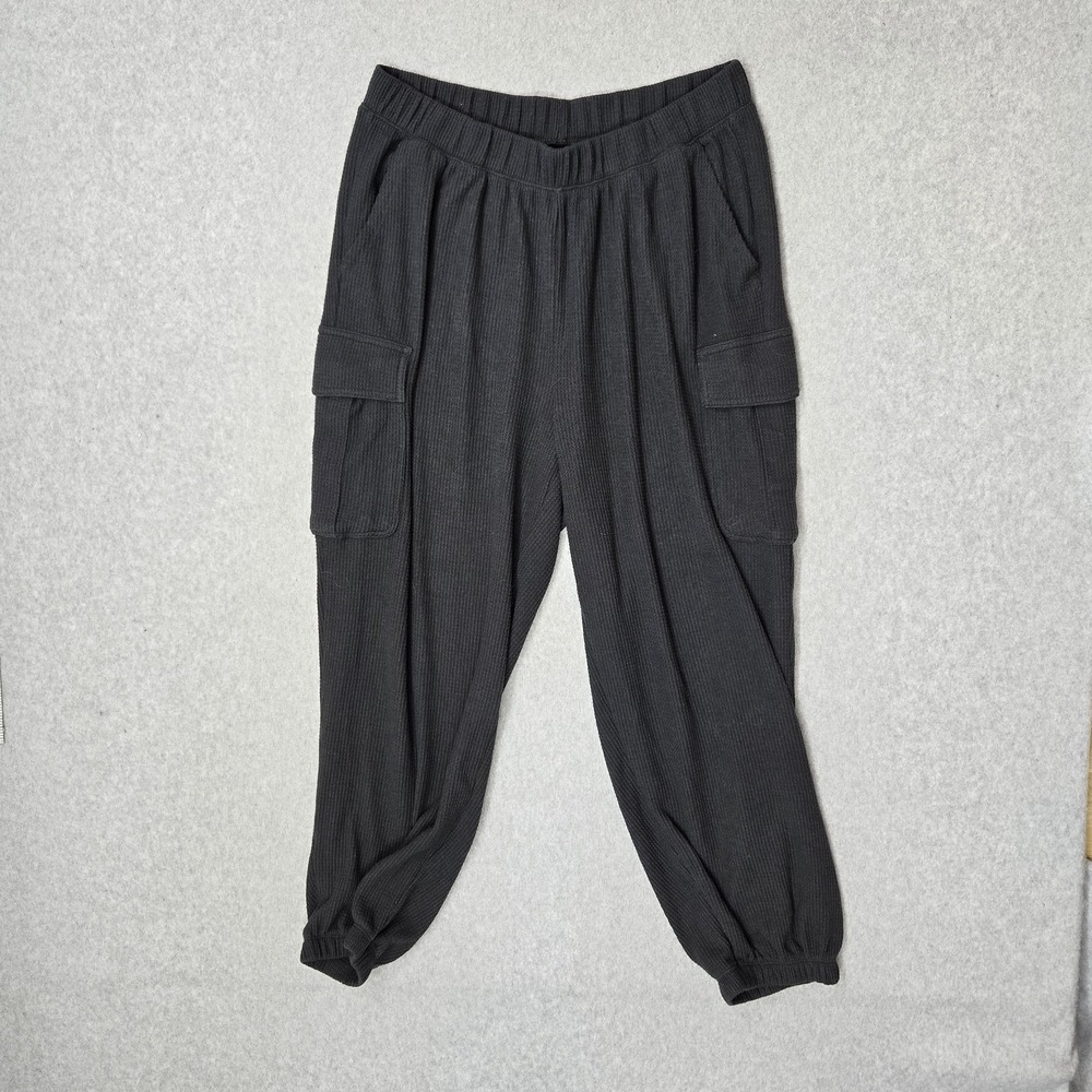 Aerie Women Pants L/G Gray Cargo Sweatpants 24" Inseam Outdoor